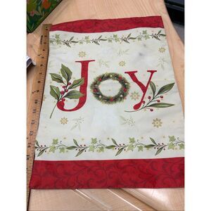 Joy‎ wreath Christmas garden flag double sided 17x 12.5"